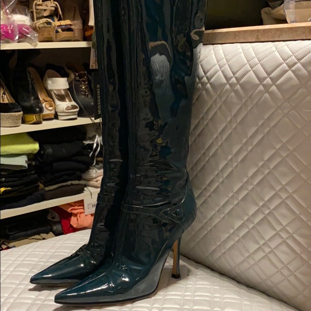 Authentic Jimmy Choo  Patent Leather Boots 36 1/2